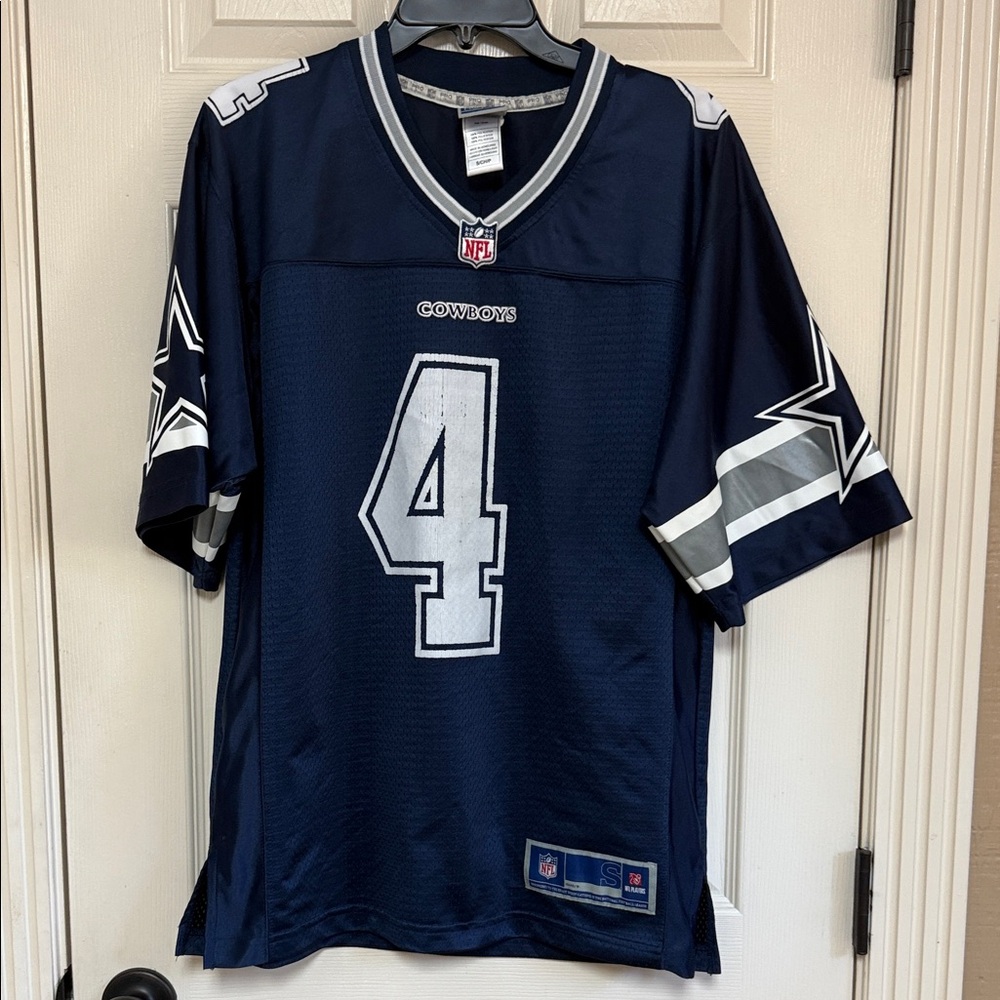 NFL Dallas Cowboy Navy and white Men's Jersey #4 Prescott.